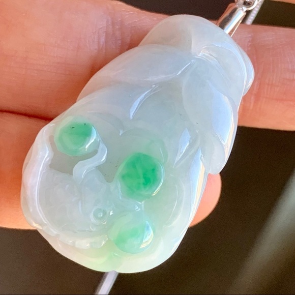 💚JADE Career Luck - Lotus flower Jade Pendant Necklace - Picture 2 of 8